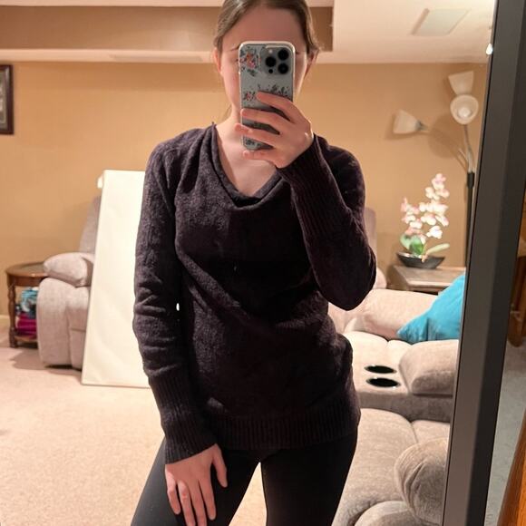 Athleta Tops - Athleta Cuddle Up Cozy Sweater Cowl Neck Long Sleeve Pullover Soft Knit Black